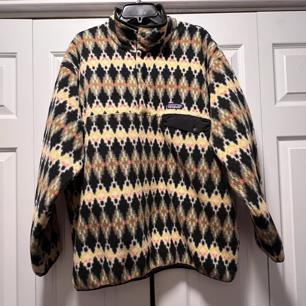 Patagonia Synchilla Jacket Forest Carpet Fleece Snap-T Pullover Aztec Men's XL